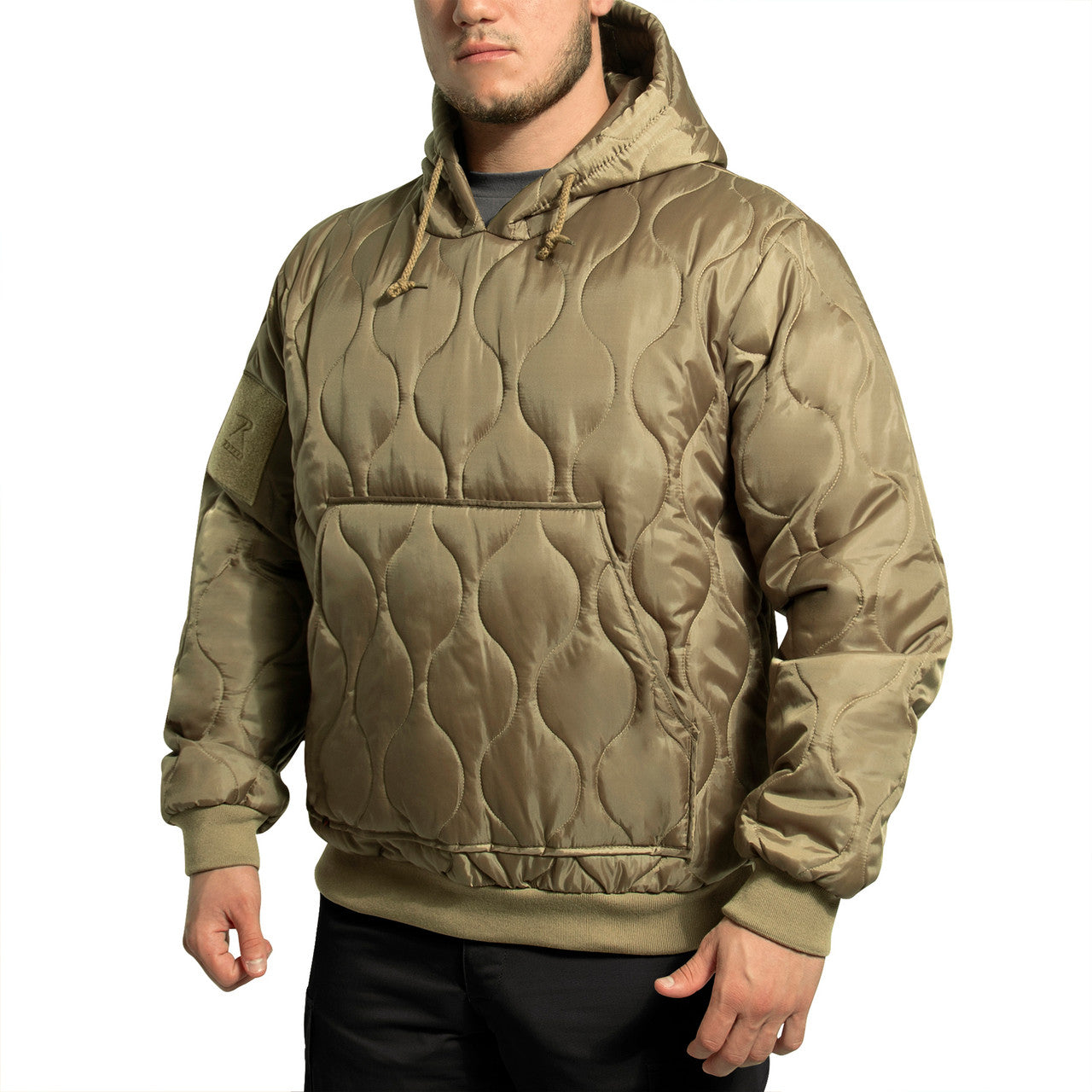 Rothco Quilted Woobie Hooded Sweatshirt: Coyote Brown