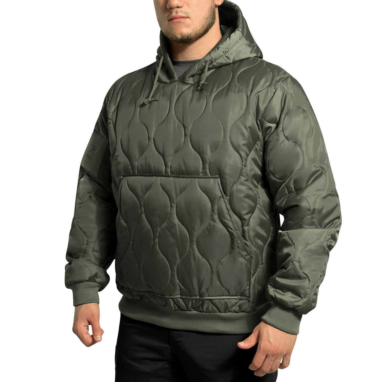 Rothco Quilted Woobie Hooded Sweatshirt: Olive Drab