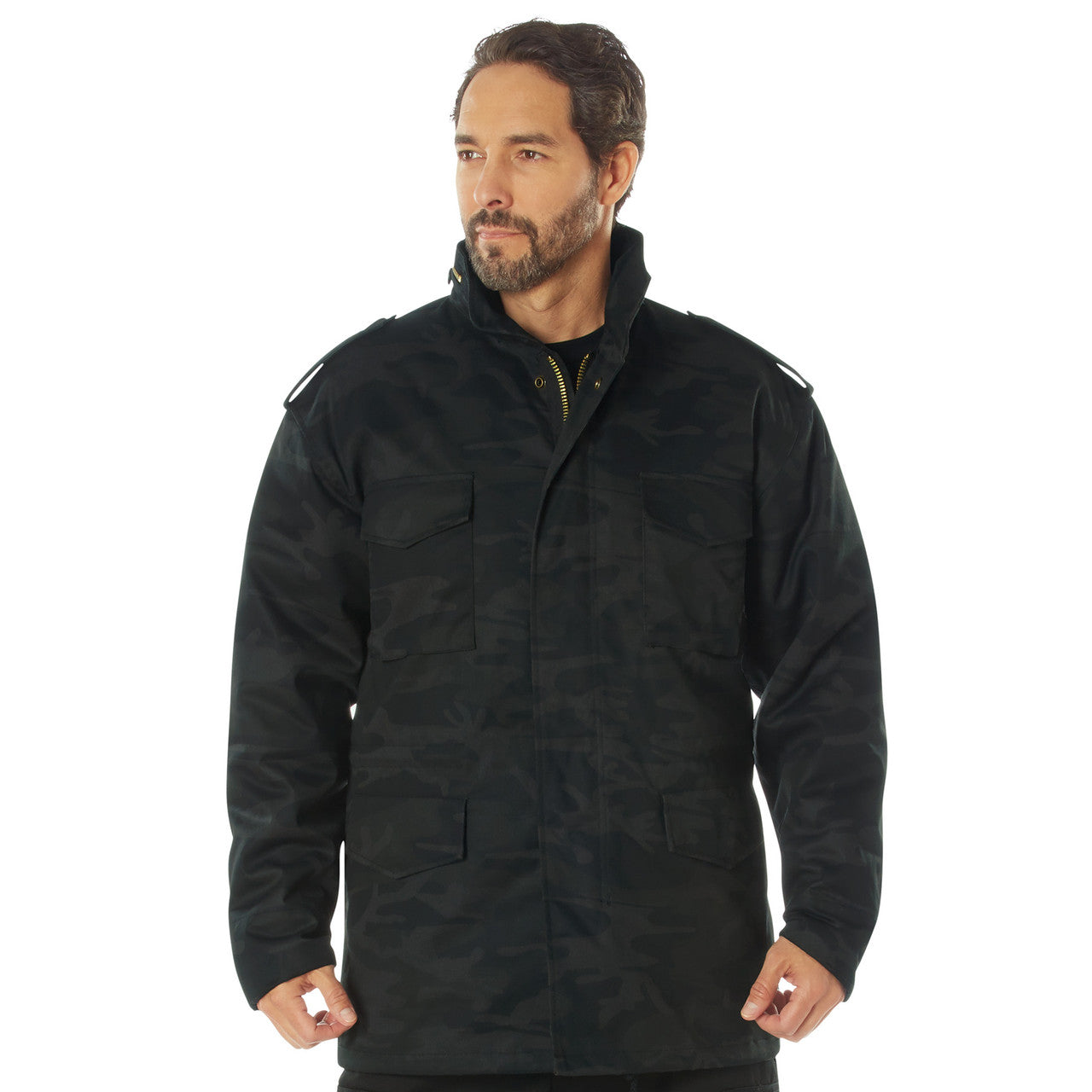 Rothco Camo M-65 Field Jacket: : Midnight Black Camo