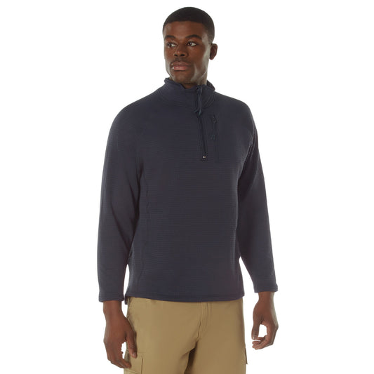 Rothco Grid Fleece Pullover: Midnight Navy Blue