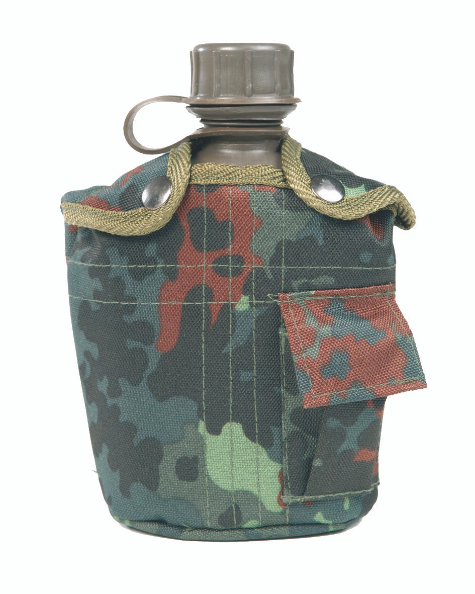 1qt Canteen with Flecktarn Cover