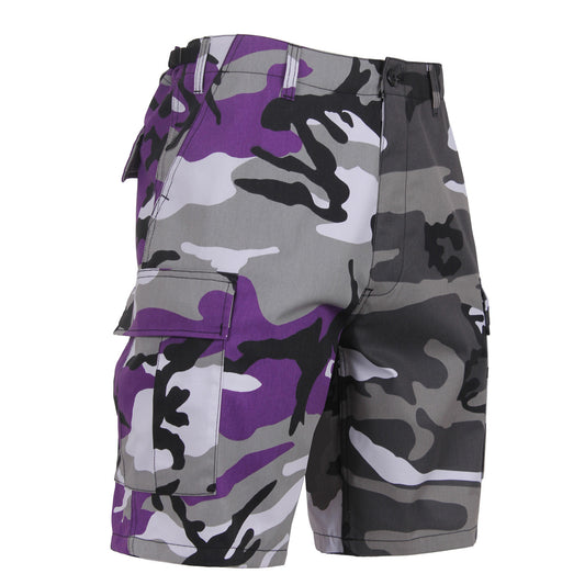 Rothco Two-Tone Camo BDU Shorts: Ultra Violet Purple Camo / City Camo