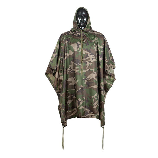 Milspec Plus Rubberized Heavy Duty Poncho: Woodland
