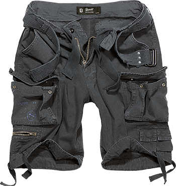 Brandit Relaxed Cargo Shorts: Black