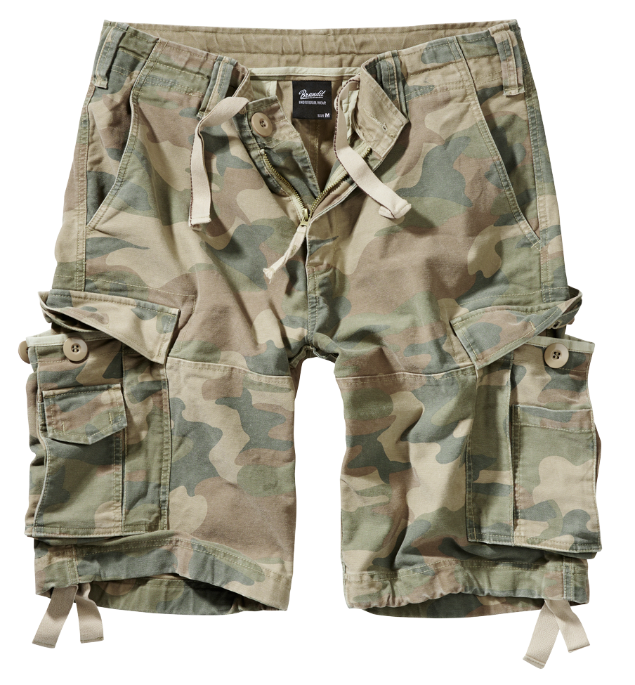 Brandit Classic Cargo Shorts: Light Woodland Camo