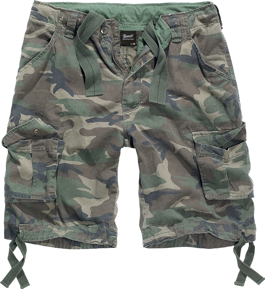 Brandit Utility Cargo Shorts: Woodland