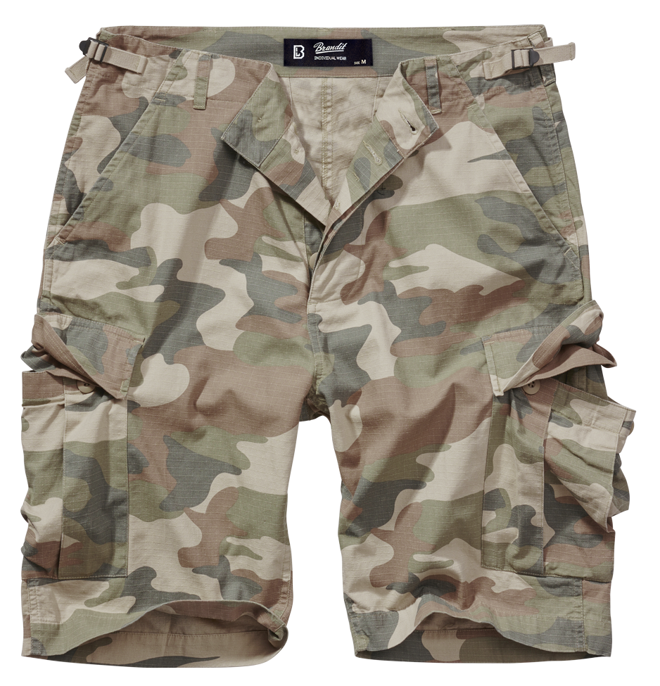 Brandit BDU Ripstop Cargo Shorts: Light Woodland Camo