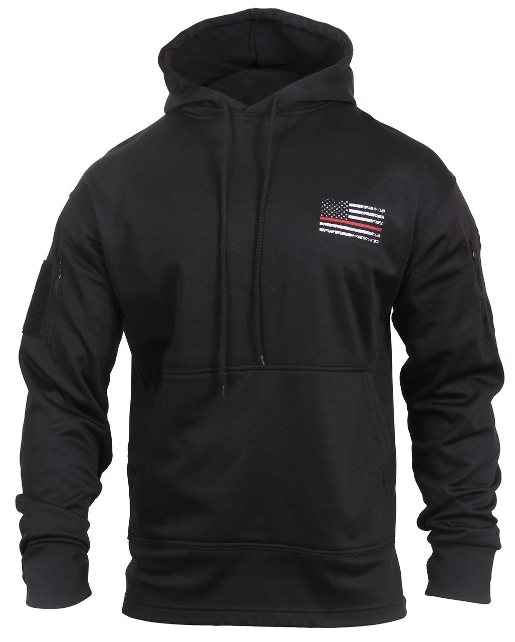 Rothco Thin Red Line Concealed Carry Hoodie: Black