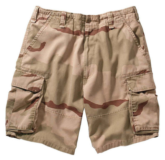 Rothco Vintage Camo Paratrooper Cargo Shorts: Tri-Color Desert Camo