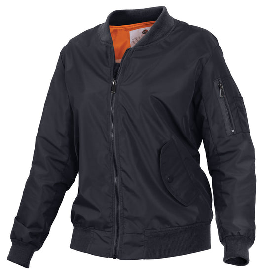 Rothco Women's Lightweight MA-1 Flight Jacket: Black
