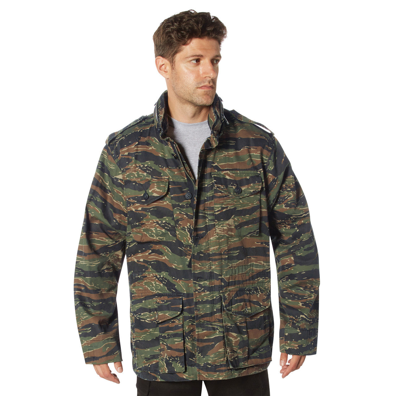 Rothco Vintage Lightweight M-65 Field Jacket: Tiger Stripe Camo