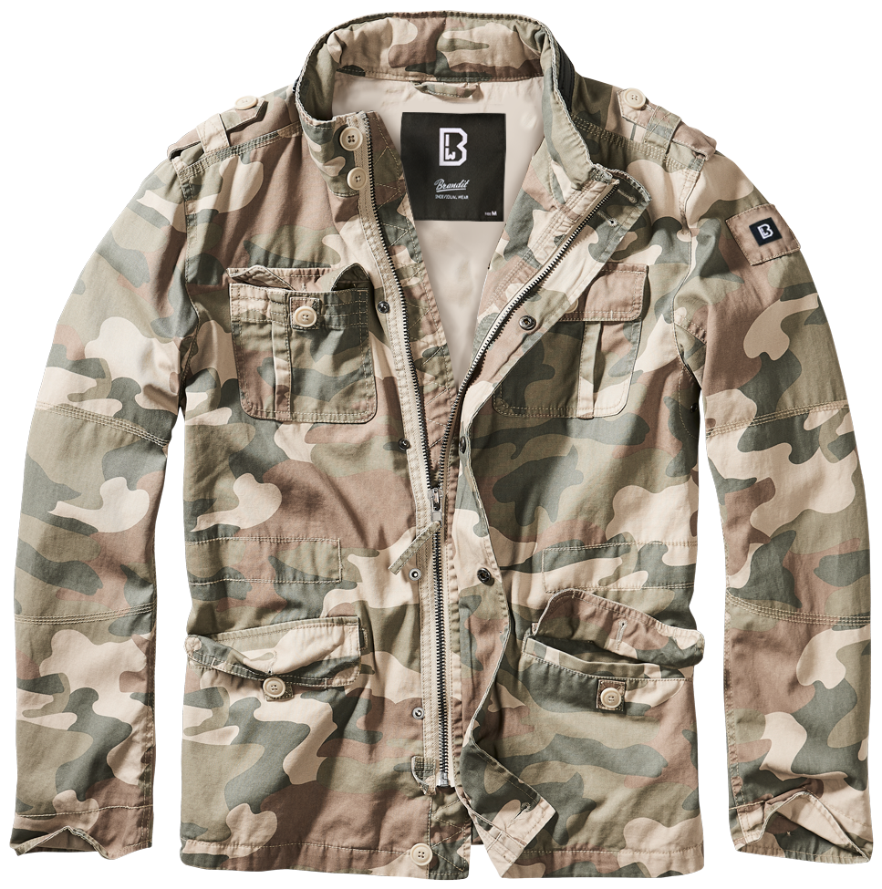 Brandit Field Jacket: Light Woodland Camo