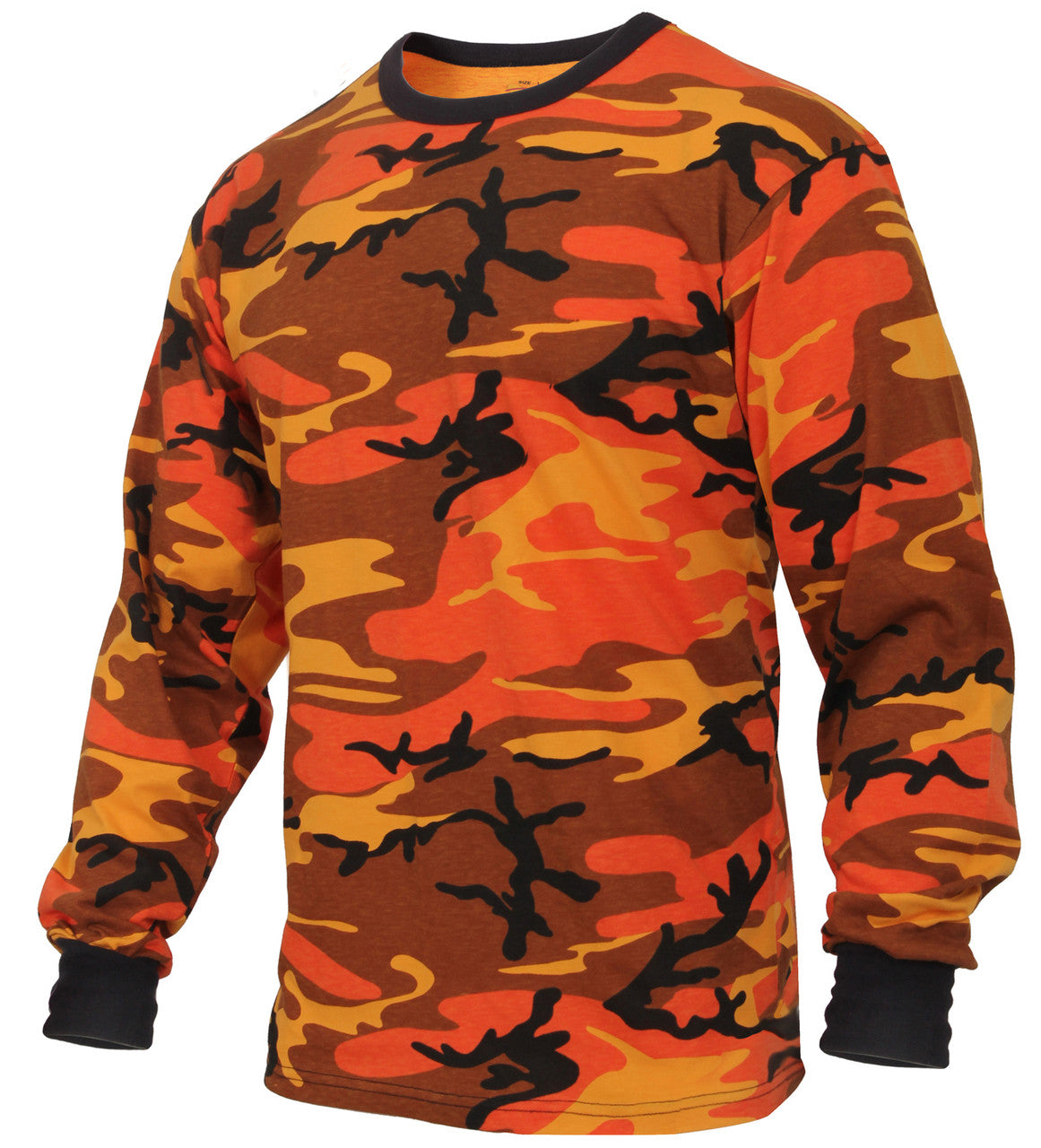 Rothco Long Sleeve Color Camo T-Shirt: Savage Orange Camo