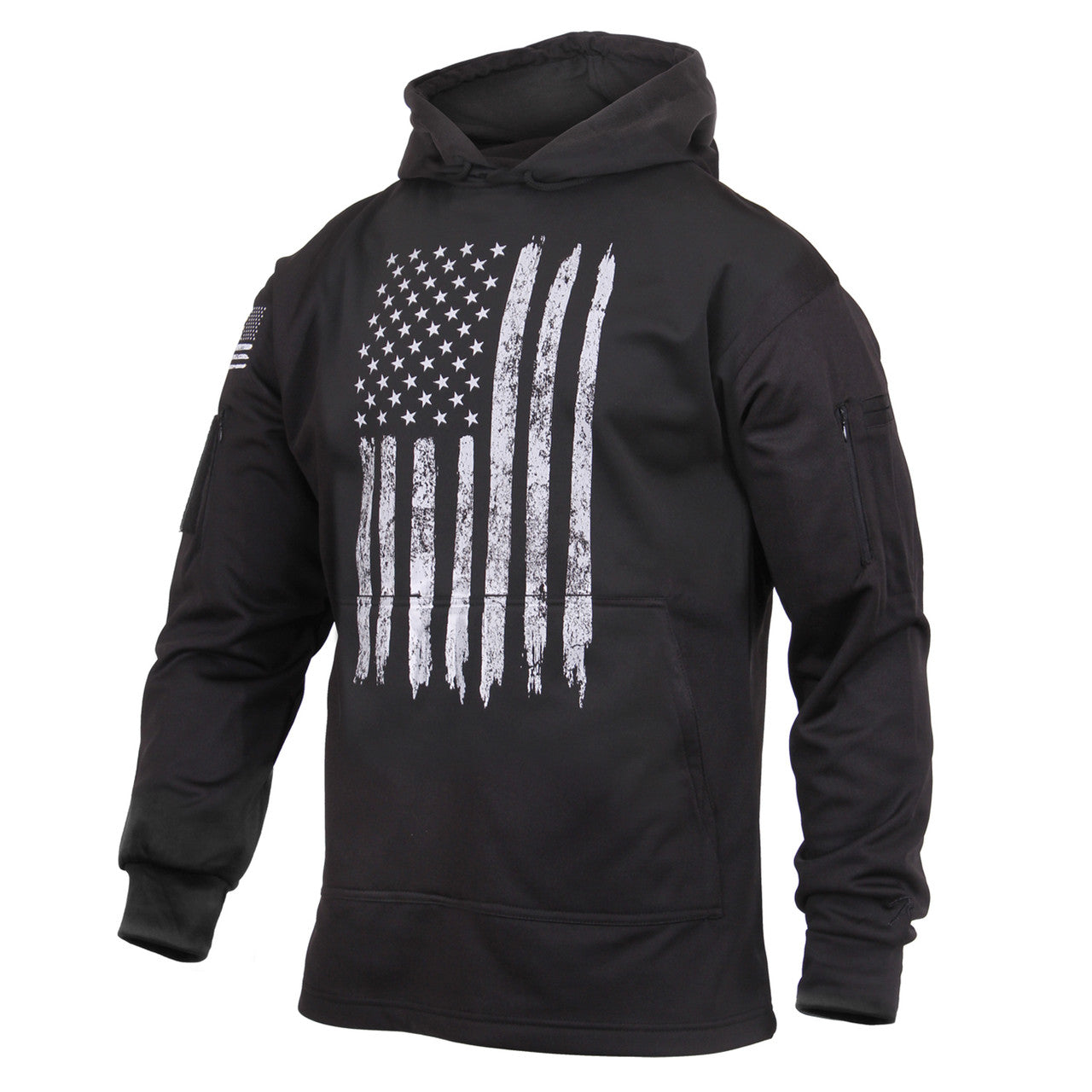 Rothco U.S. Flag Concealed Carry Hoodie: Black