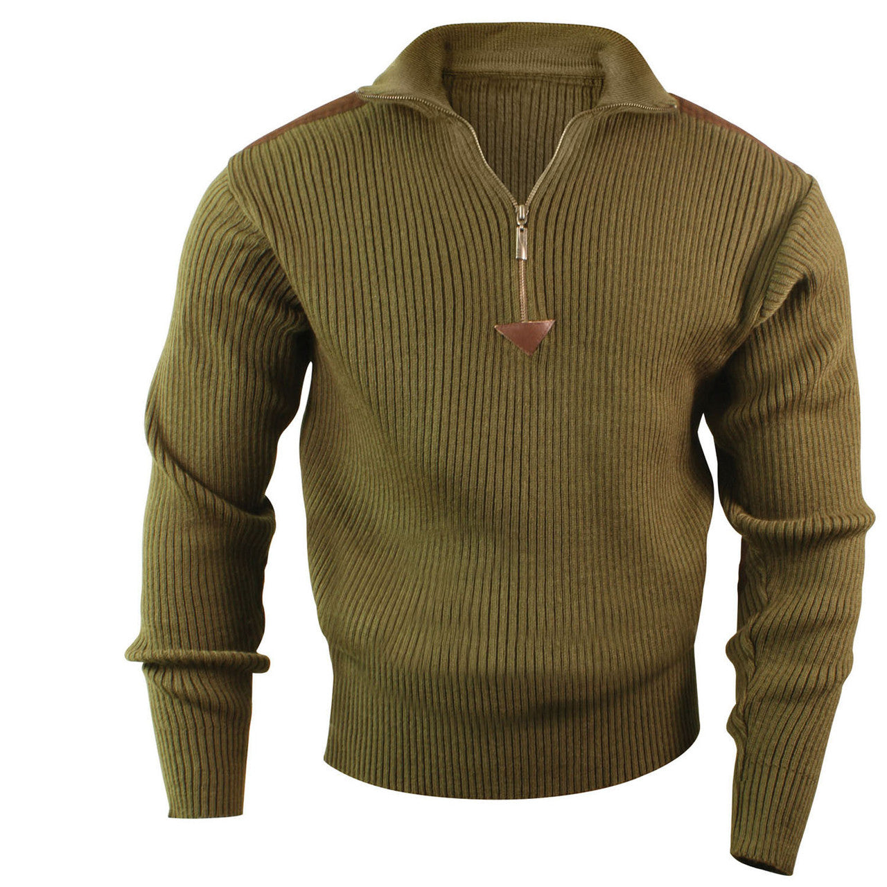Rothco Quarter Zip Acrylic Commando Sweater: Olive Drab