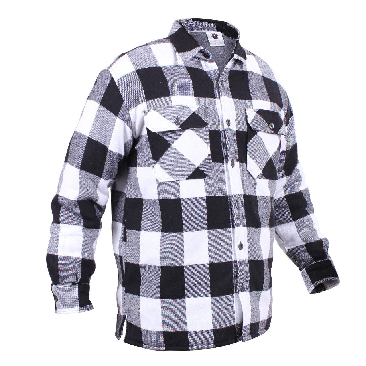 Rothco Extra Heavyweight Buffalo Plaid Sherpa Lined Flannel Shirt: White