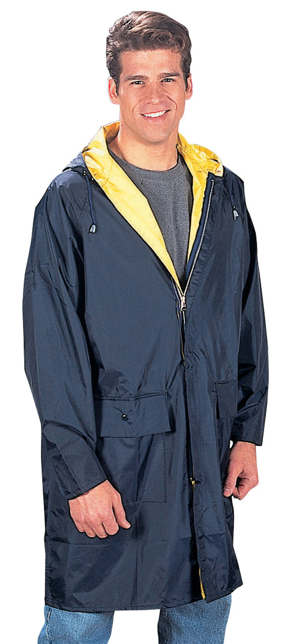 Rothco Reversible 3/4 Length Rain Parka: Navy Blue