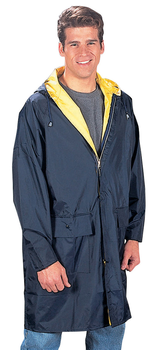Rothco Reversible 3/4 Length Rain Parka: Navy Blue