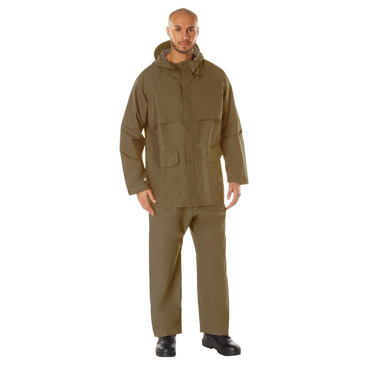 Rothco 2 Piece Microlite PVC Rainsuit: Coyote Brown