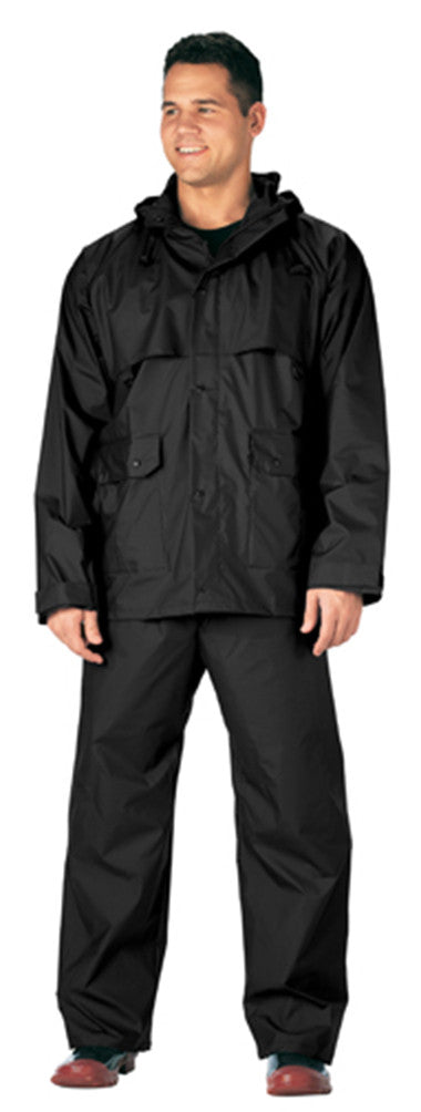 Rothco 2 Piece Microlite PVC Rainsuit: Black