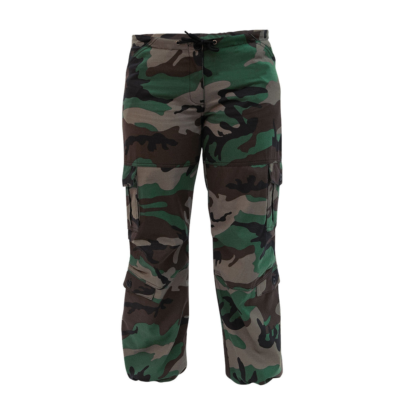 Rothco Womens Unwashed Camo Paratrooper Fatigue Pants: Woodland Camo