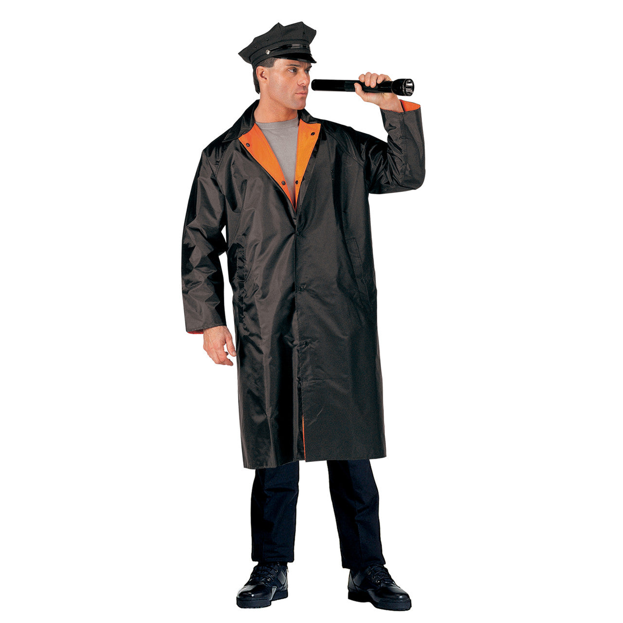 Rothco Reversible Reflective Rain Parka: Black