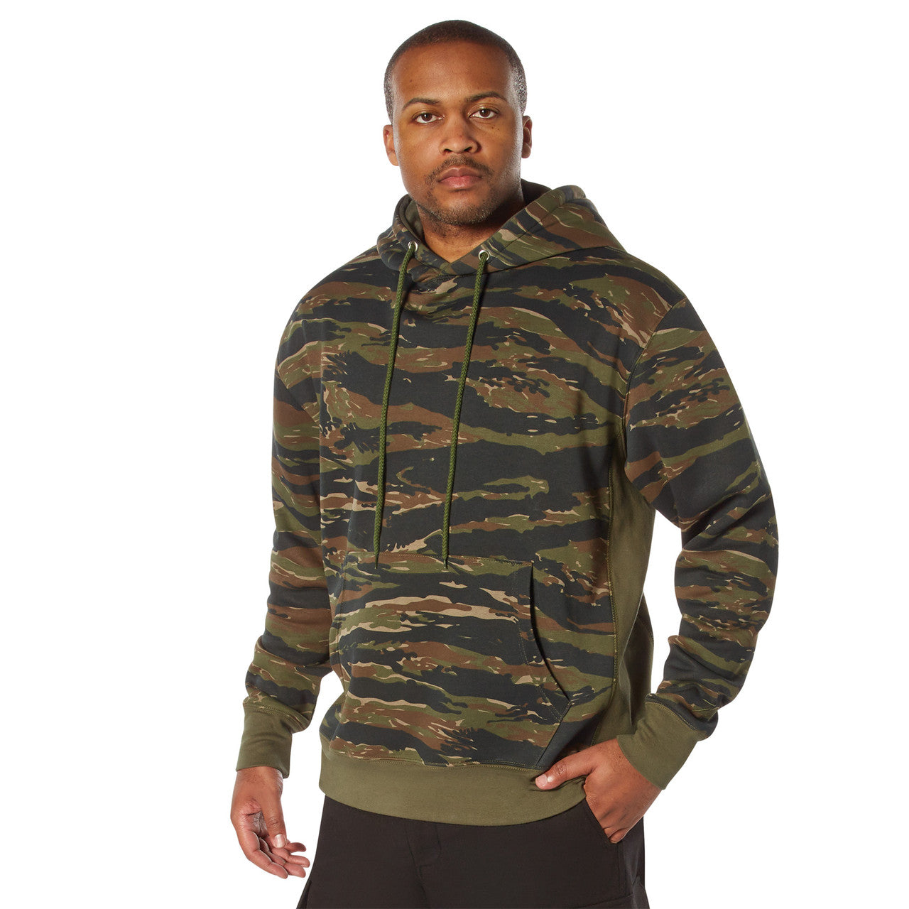 Rothco Every Day Pullover Hooded Sweatshirt: Tiger Stripe Camo
