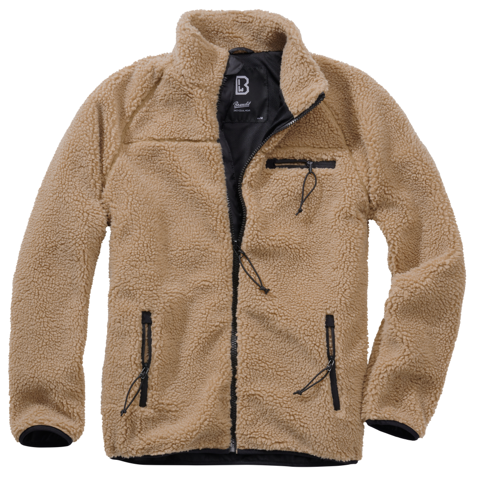 Brandit Fleece Full Zip Jacket: Camel