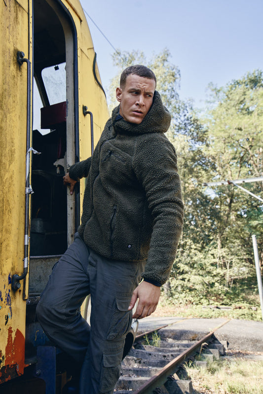 Brandit Hooded Fleece Full Zip Jacket