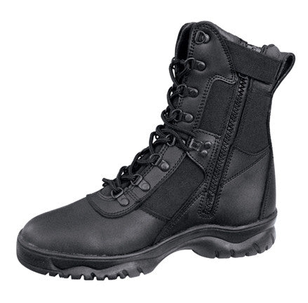 Rothco 8" Forced Entry Tactical Boot With Side Zipper: Black