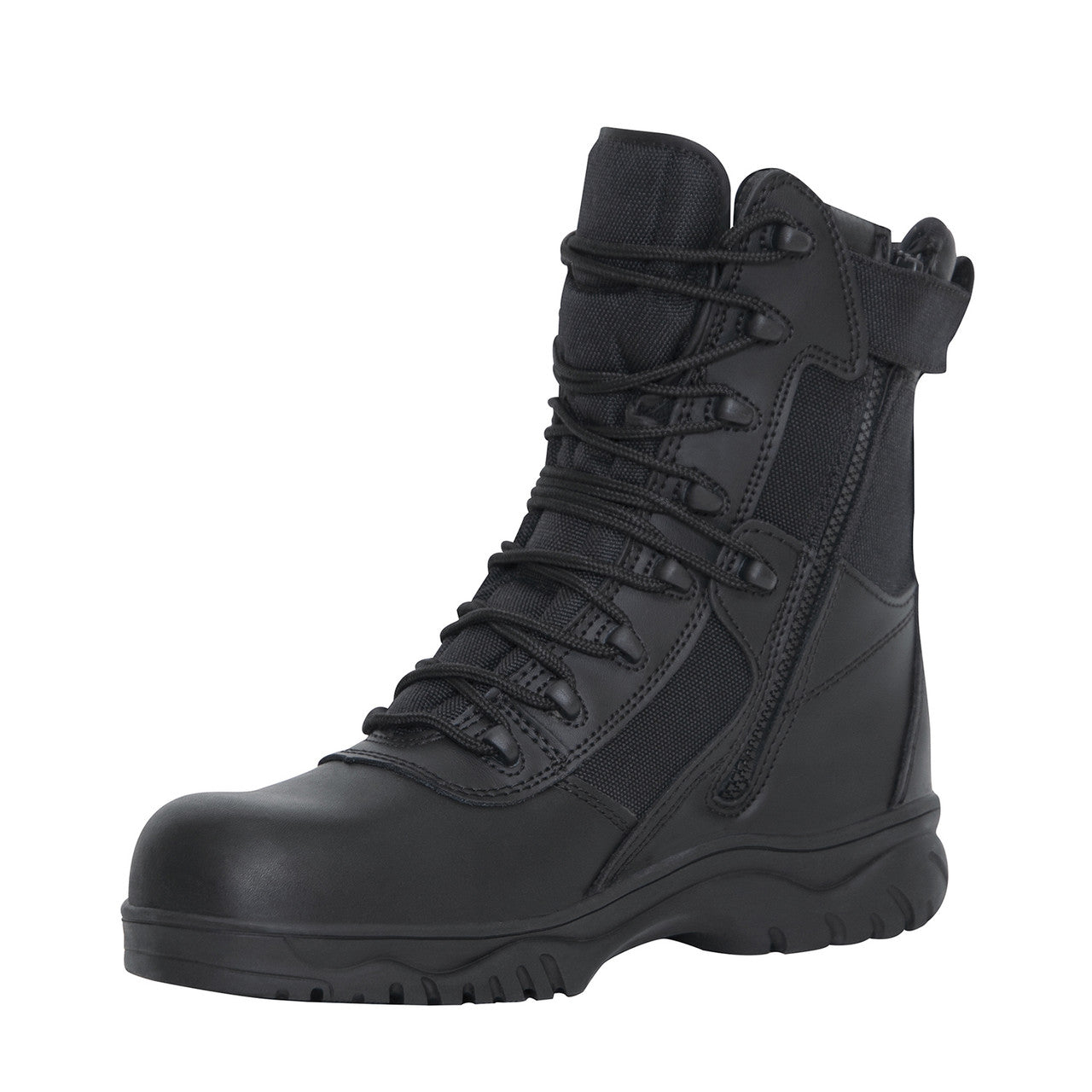 Rothco 8" Forced Entry Tactical Boot With Side Zipper & Composite Toe: Black