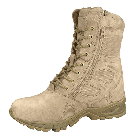 Rothco Forced Entry 8" Side Zip Deployment Boots: Tan