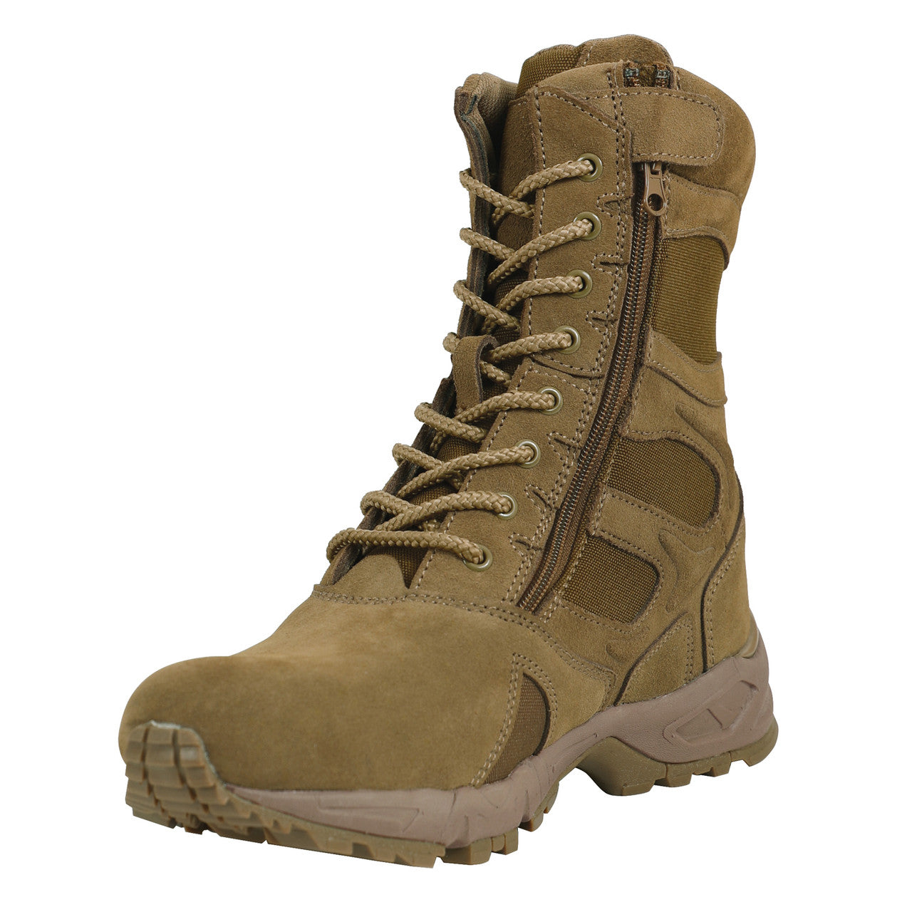 Rothco Forced Entry 8" Side Zip Deployment Boots: Coyote Brown