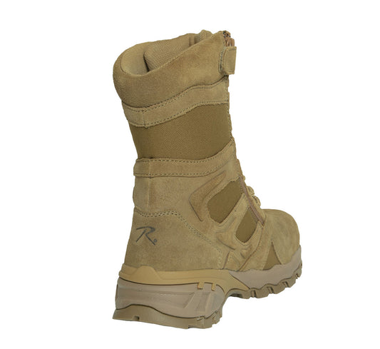 Rothco 8" Forced Entry Tactical Boot With Side Zipper & Composite Toe - AR 670-1 Coyote Brown