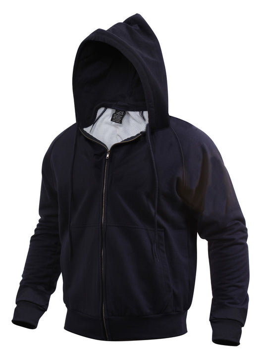 Rothco Thermal Lined Hooded Sweatshirt: Navy Blue