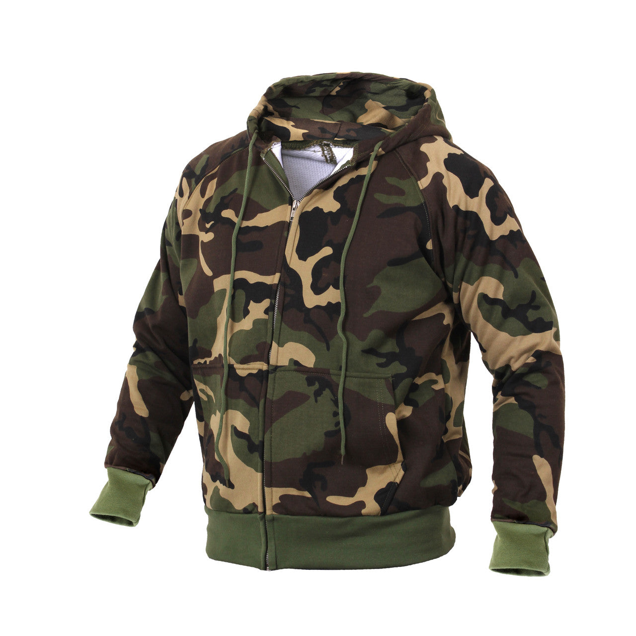 Rothco Thermal Lined Hooded Sweatshirt: Woodland Camo