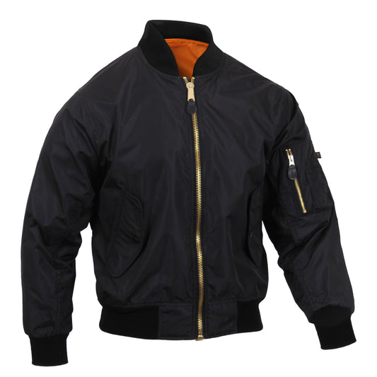 Rothco Lightweight MA-1 Flight Jacket: Black