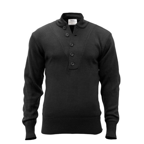 Rothco G.I. Style 5-Button Acrylic Sweater: Black