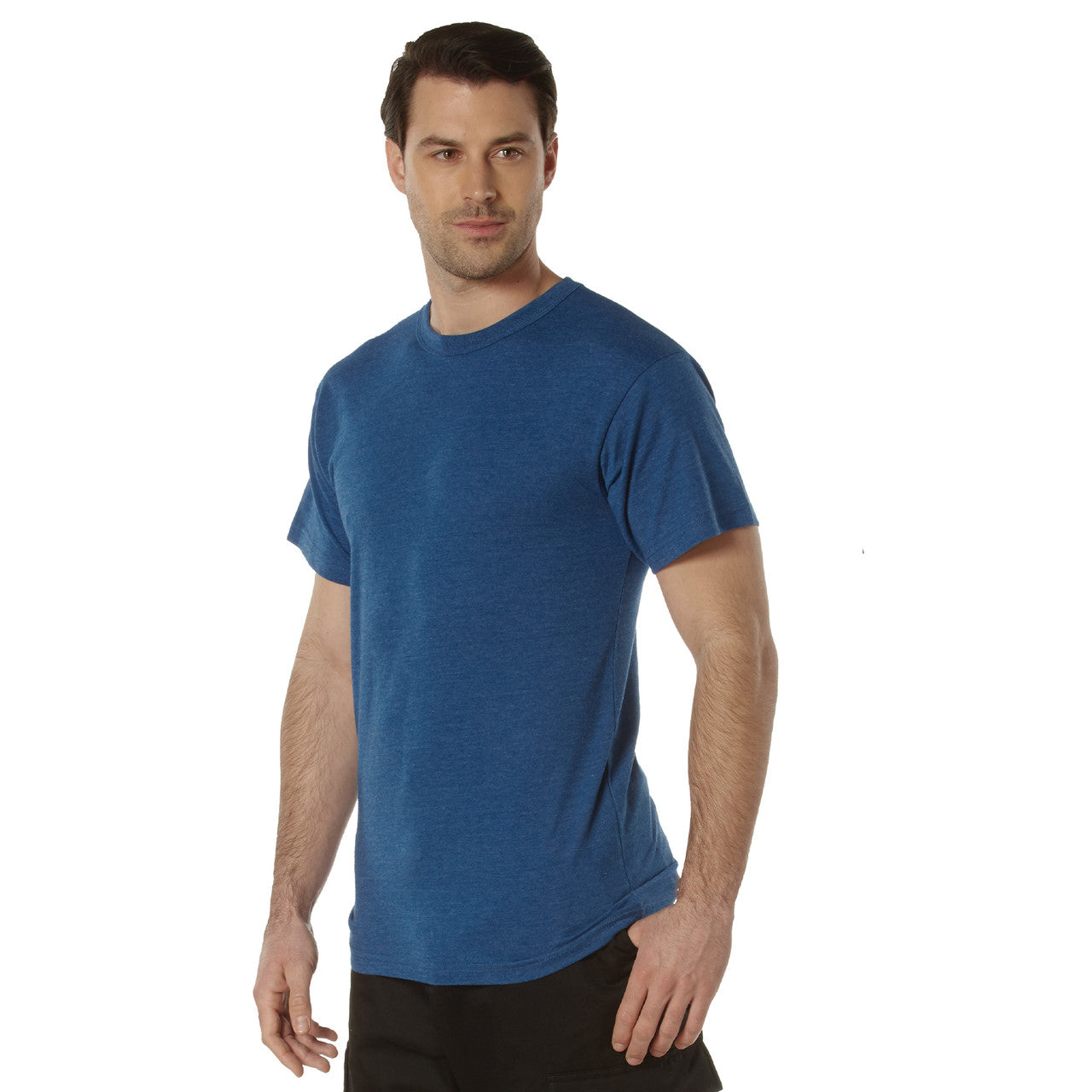 Rothco Solid Color Cotton/Poly T-Shirt: Heather Blue