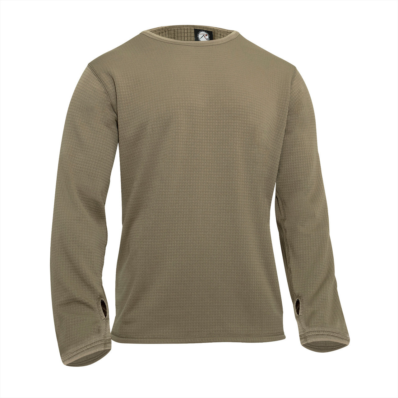 Rothco Grid Fleece Waffle Crew Top: Coyote Brown