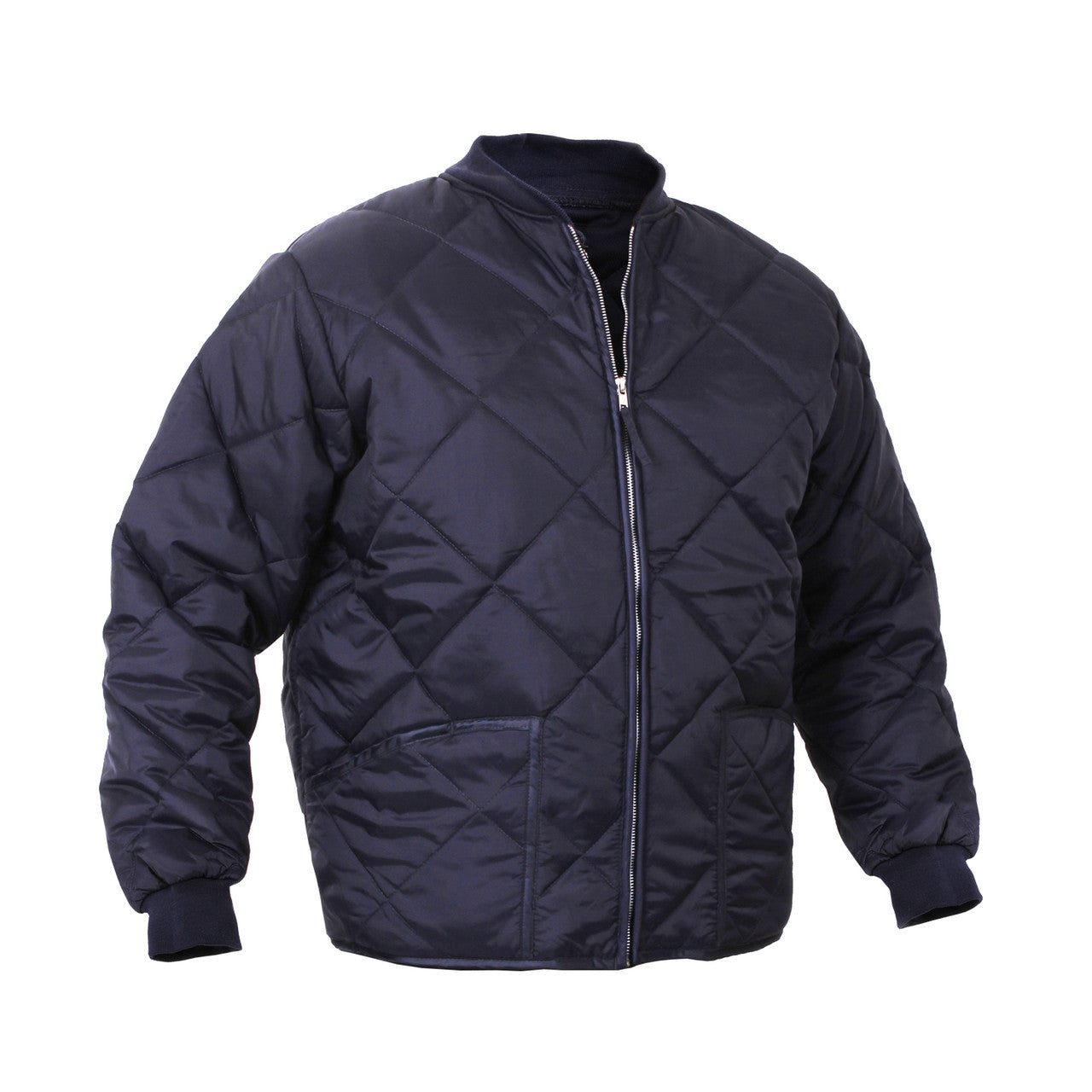 Rothco Diamond Nylon Quilted Flight Jacket: Navy Blue