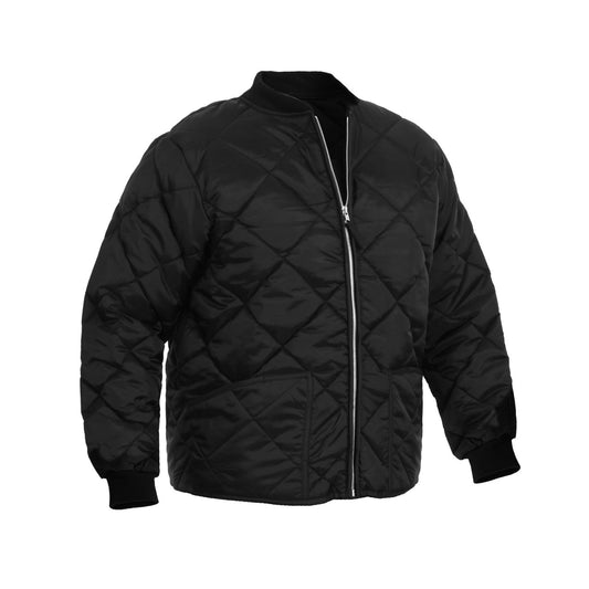 Rothco Diamond Nylon Quilted Flight Jacket: Black