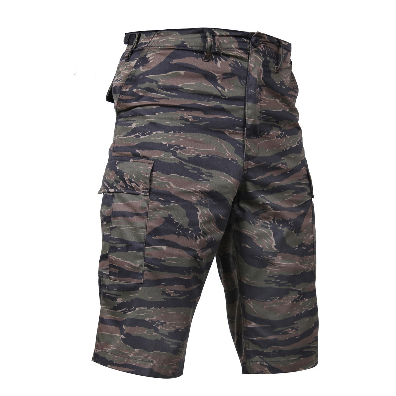 Rothco Long Length Camo BDU Shorts: Tiger Stripe Camo