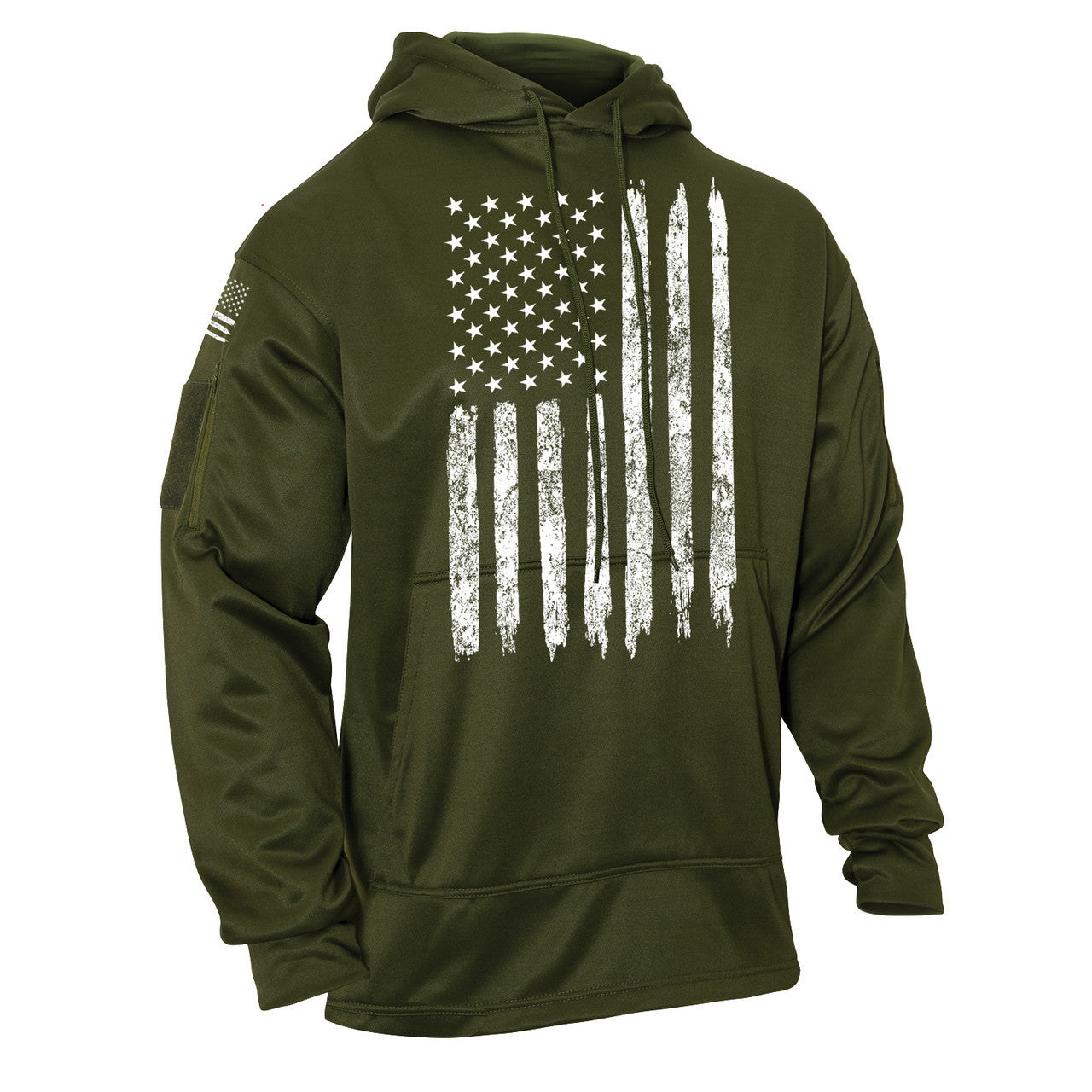 Rothco U.S. Flag Concealed Carry Hoodie: Olive Drab