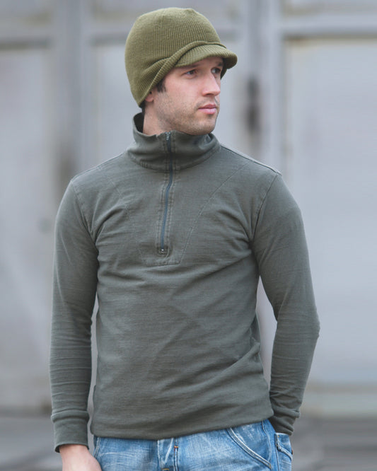 German Bundeswehr OD Tricot 1/4 Zip Shirt