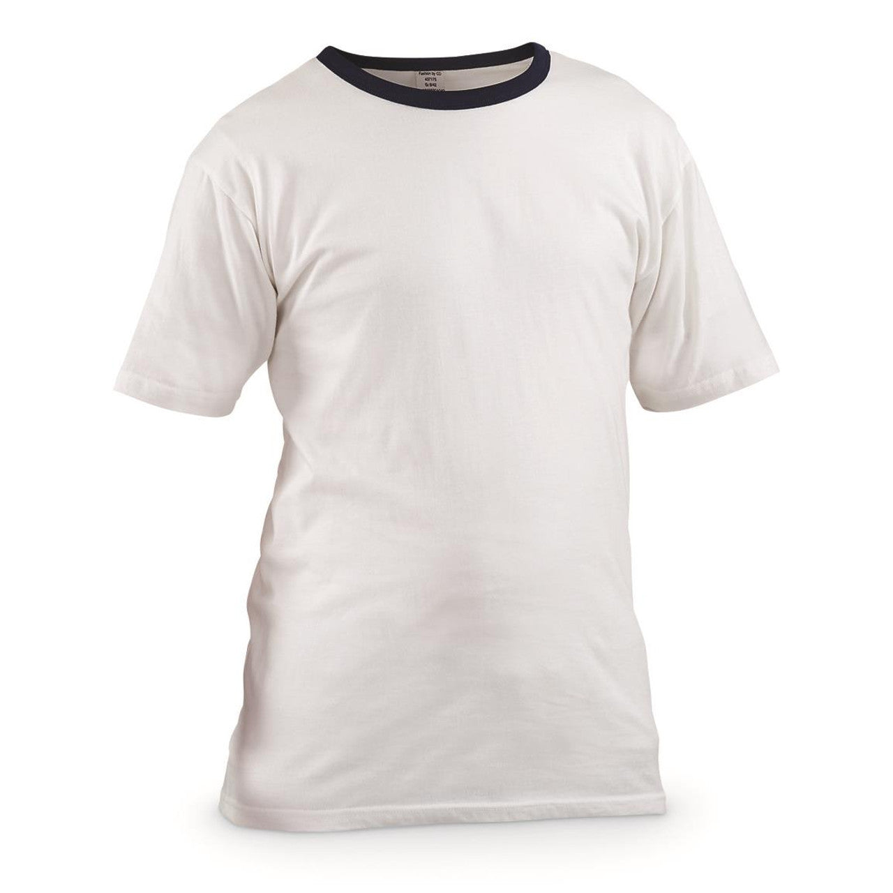 German White T-Shirt with Blue Trim, German Military Surplus