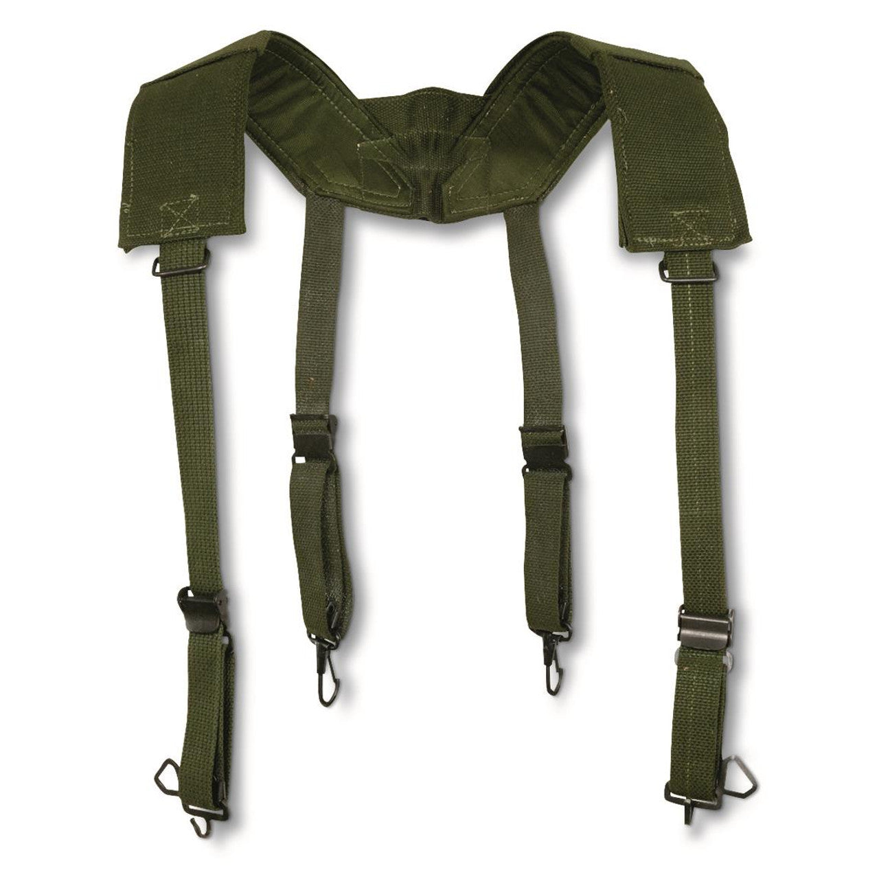 Belgian OD M56 Cotton Field Suspenders, Belgian Military Surplus