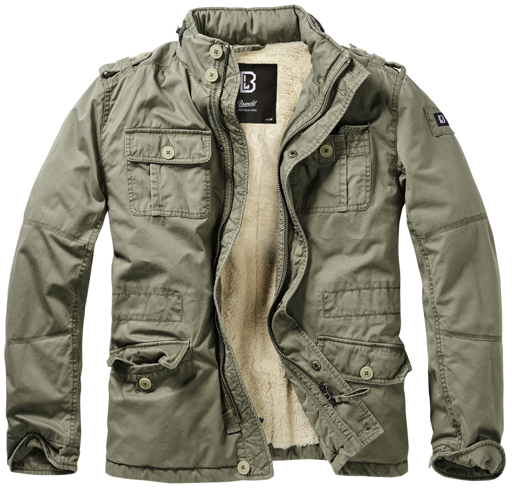 Brandit Sherpa-Lined Field Jacket: Olive Drab