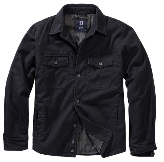 Brandit Quilted Flannel Lumber Jacket: Black