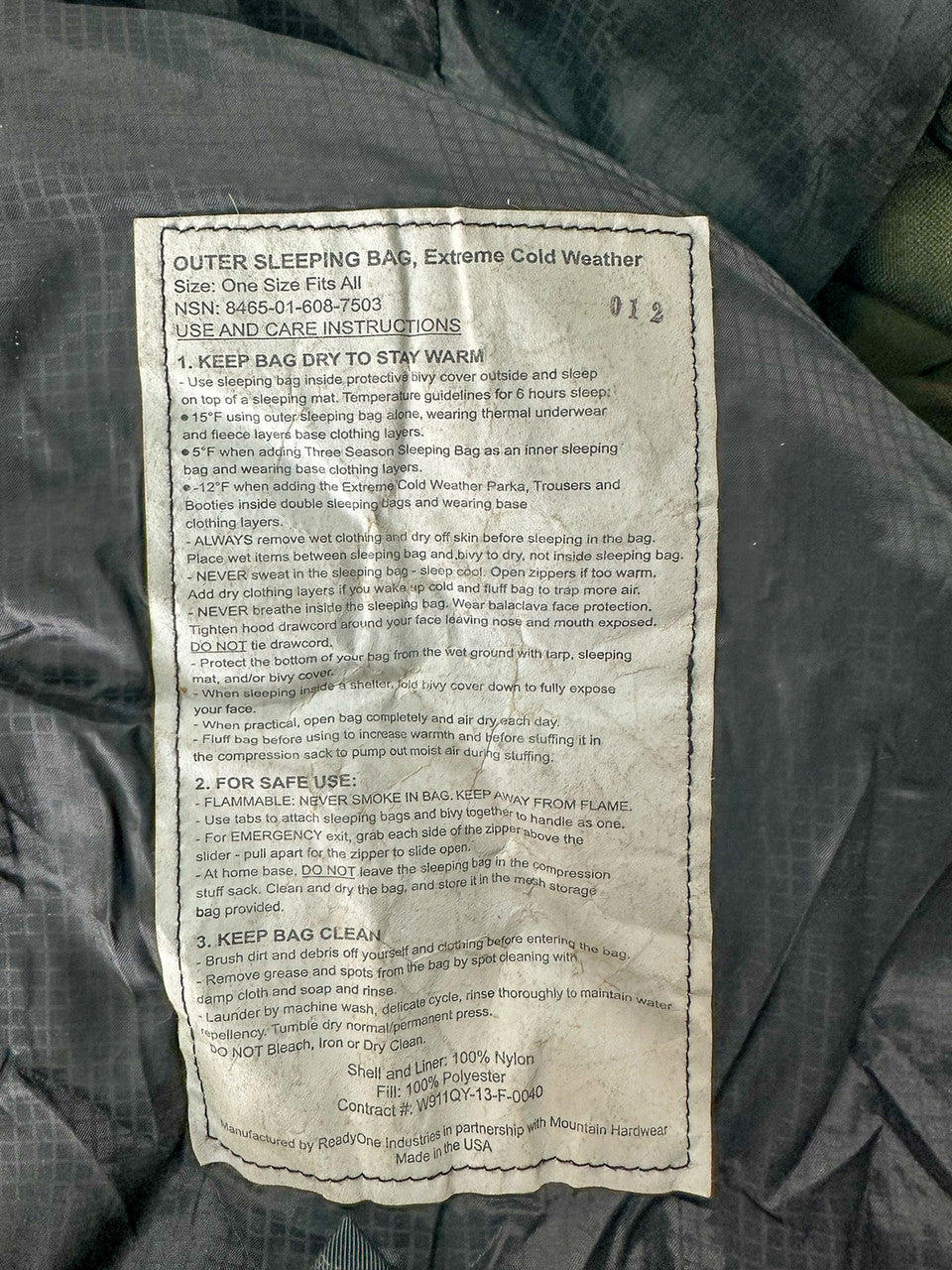 USMC Extreme Cold Weather Outer Sleeping Bag, USGI: US Military Surplus